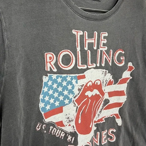 Junk Food Clothing The Rolling Stones Gray Band Tee Women’s Size Medium - Picture 3 of 6